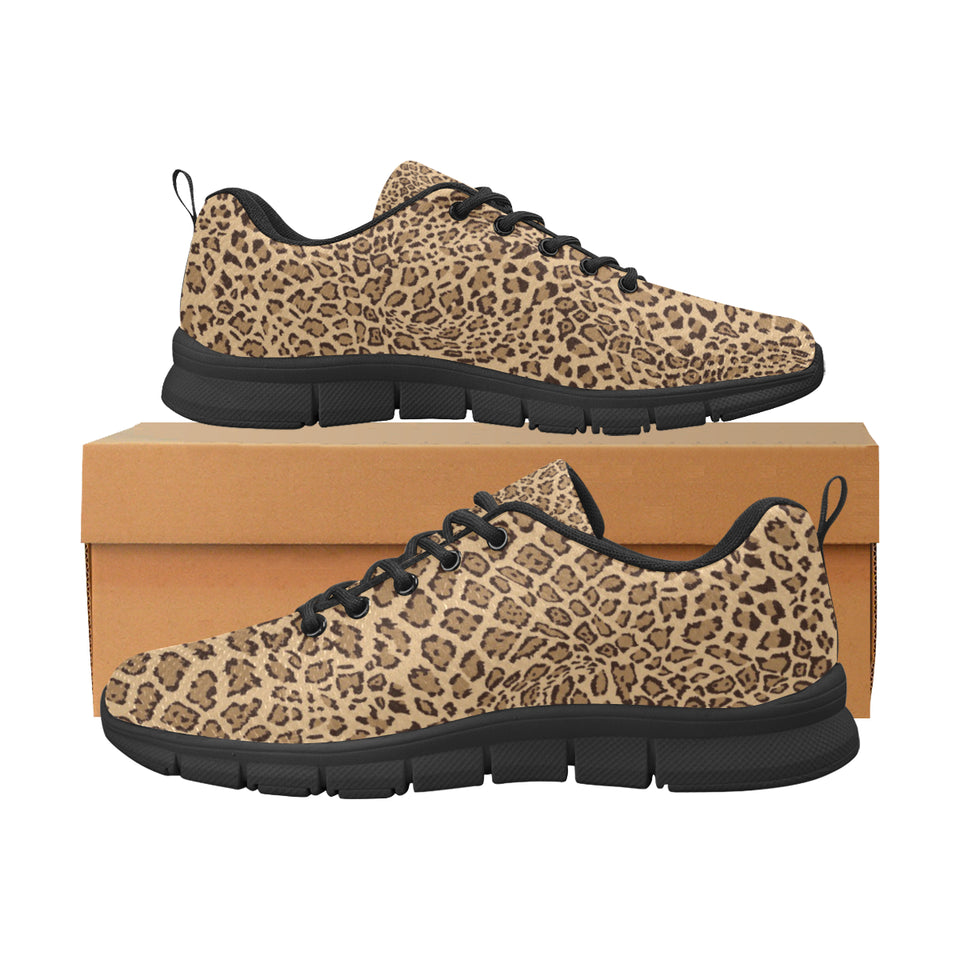 Leopard Skin Texture Pattern Men's Sneakers Black