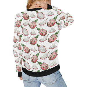 Dragon Fruit Pattern Women's Crew Neck Sweatshirt