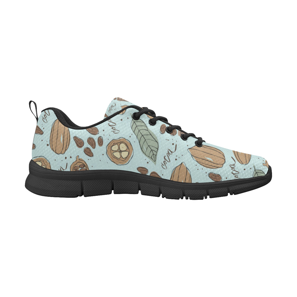 Hand Drawn Cocoa Pattern Men's Sneakers Black