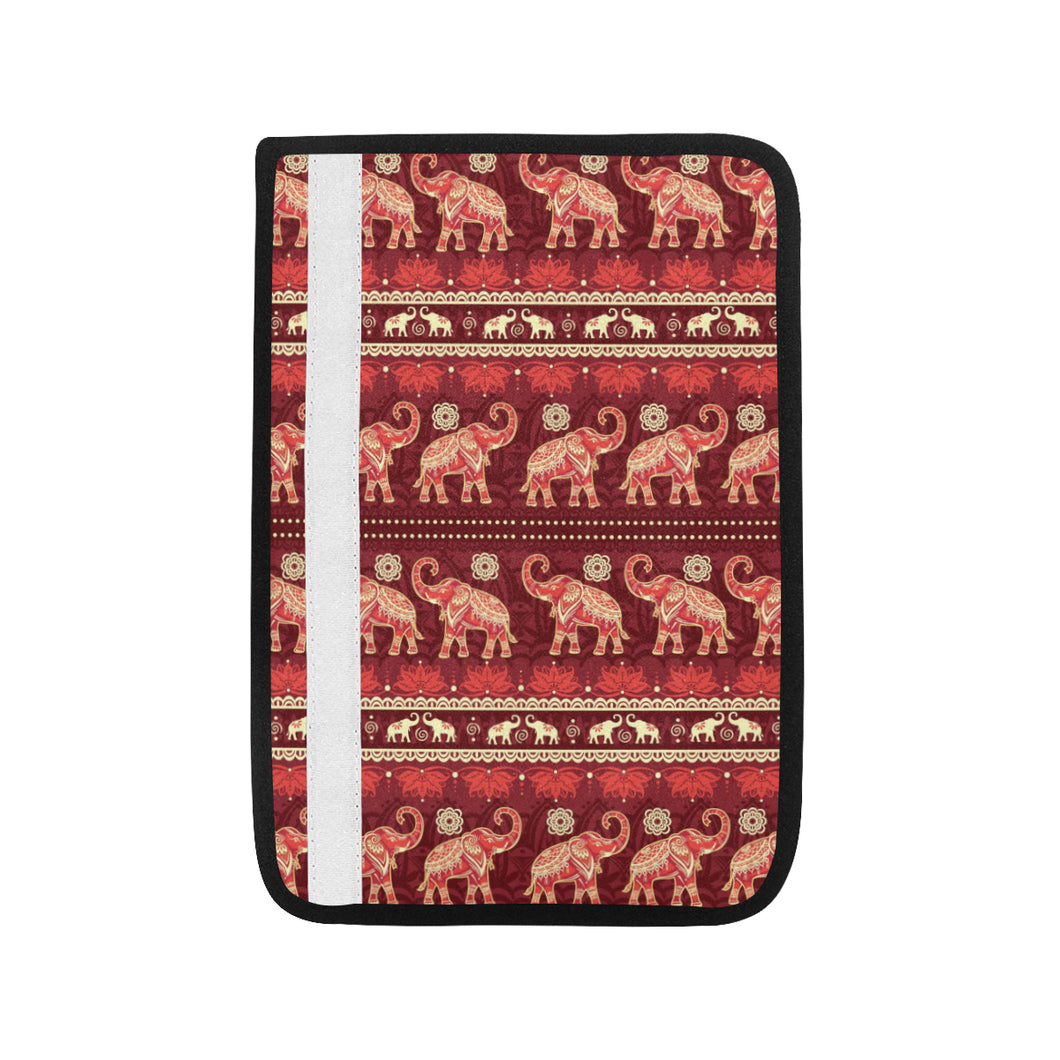 Elephant Red Pattern Ethnic Motifs Car Seat Belt Cover