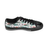 Whale Jelly Fish Pattern Men's Low Top Canvas Shoes Black