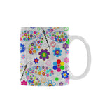 Dragonfly Color Flower Pattern Classical White Mug (FulFilled In US)