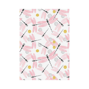 Pink Dragonfly Pattern House Flag Garden Flag