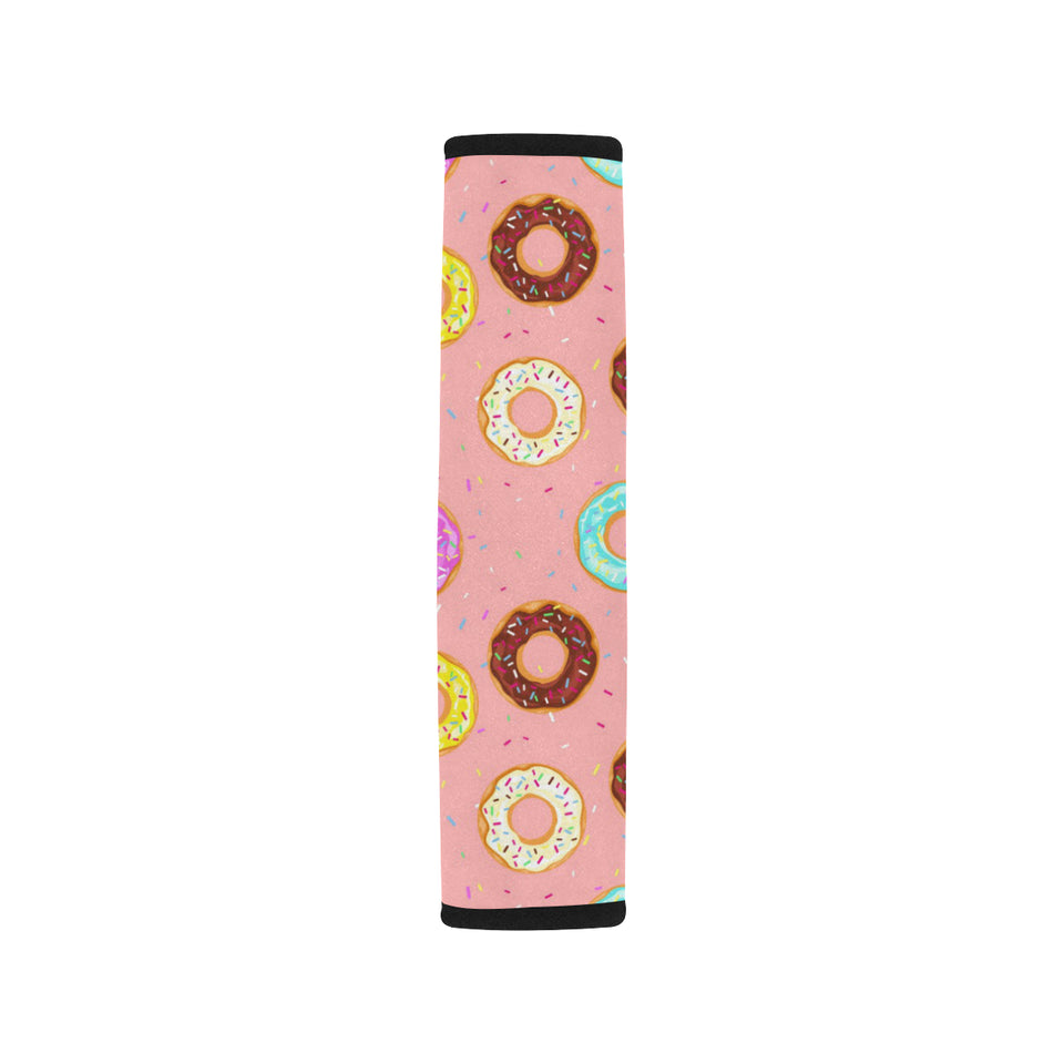 Donut Pattern Pink Background Car Seat Belt Cover