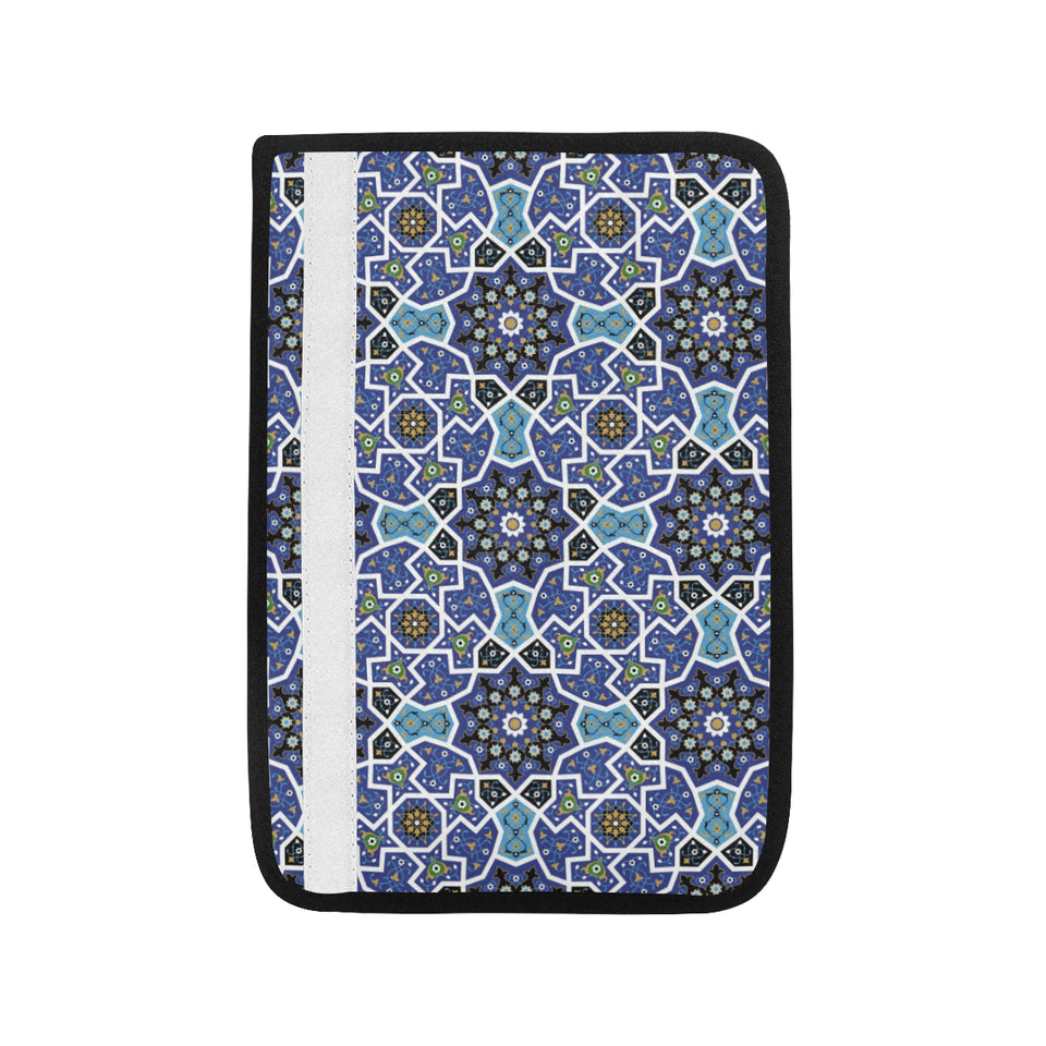 Blue Arabic Morocco Pattern Car Seat Belt Cover