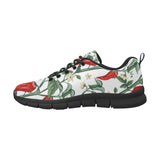 Chili Leaves Flower Pattern Men's Sneakers Black