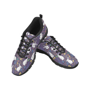 Rabbit Leaves Pattern Men's Sneakers Black