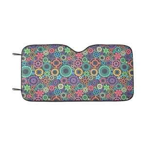 Gear Pattern Print Design 02 Car Sun Shade