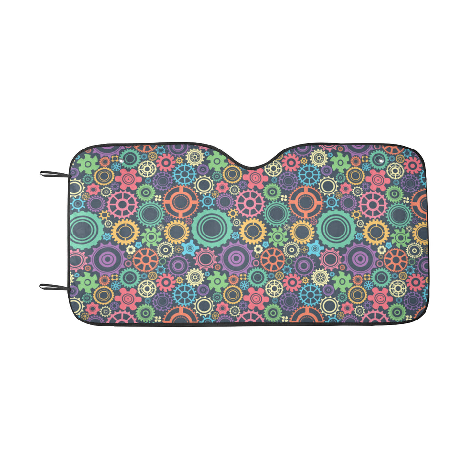 Gear Pattern Print Design 02 Car Sun Shade