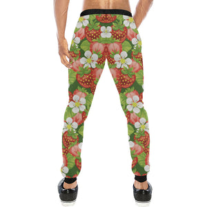 Strawberry Leaves Flower Pattern Unisex Casual Sweatpants