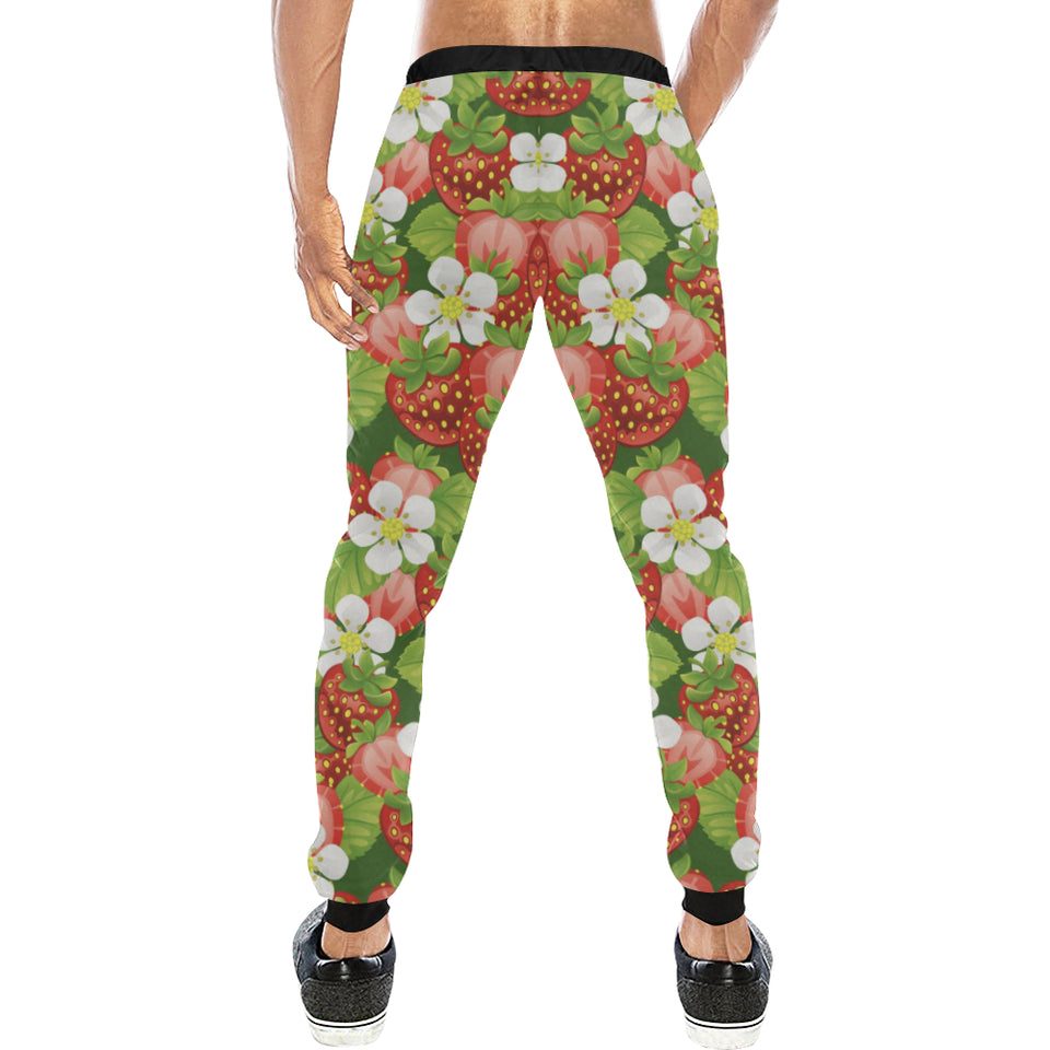 Strawberry Leaves Flower Pattern Unisex Casual Sweatpants