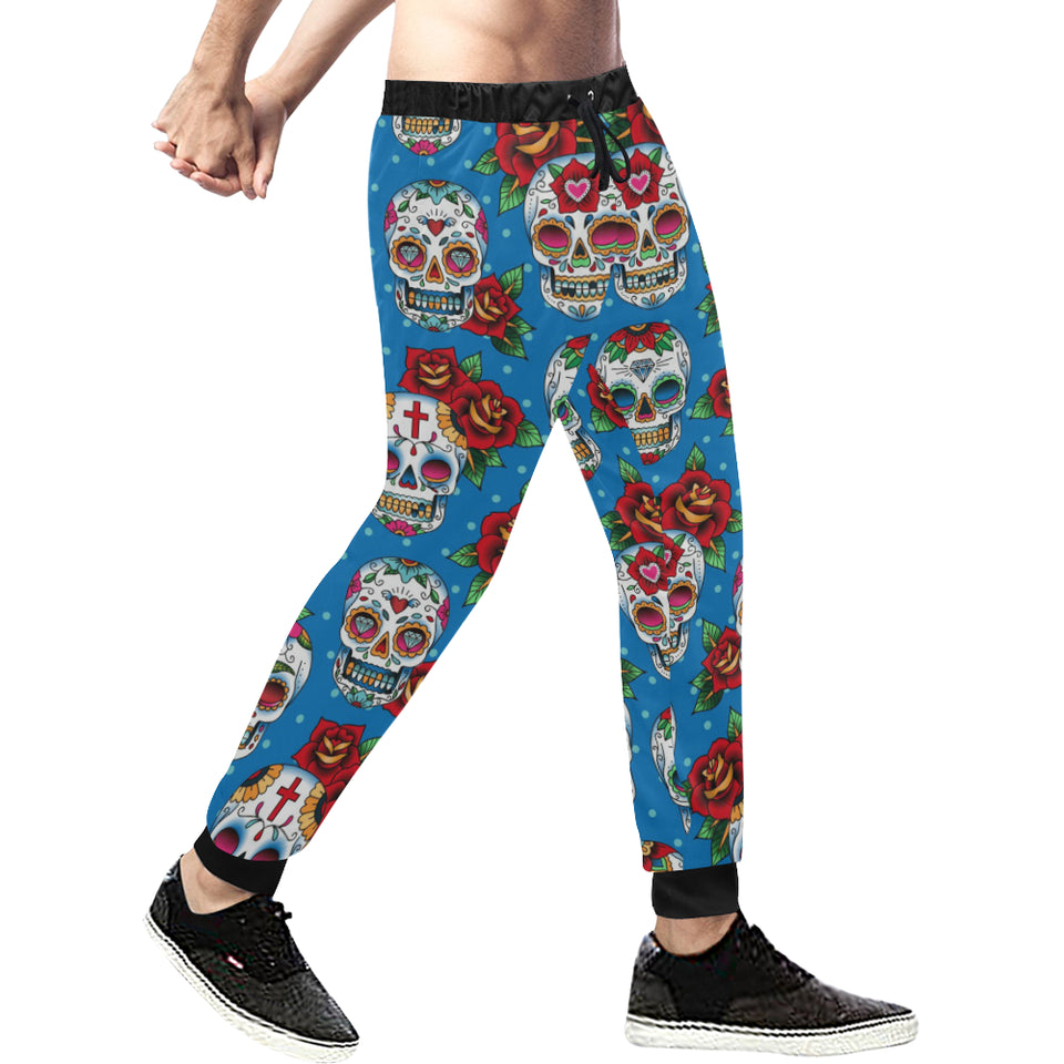 Suger Skull Rose Pattern Unisex Casual Sweatpants