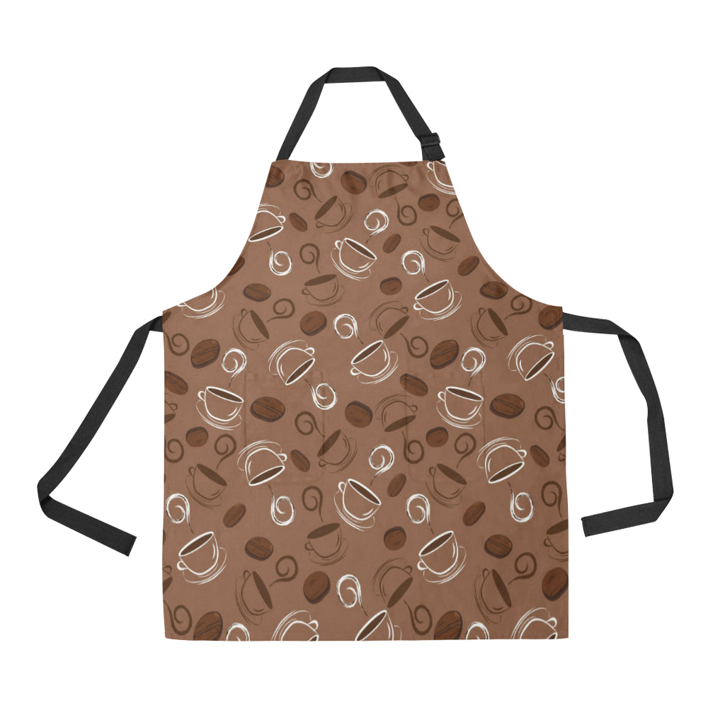 Coffee Cup and Coffe Bean Pattern Adjustable Apron