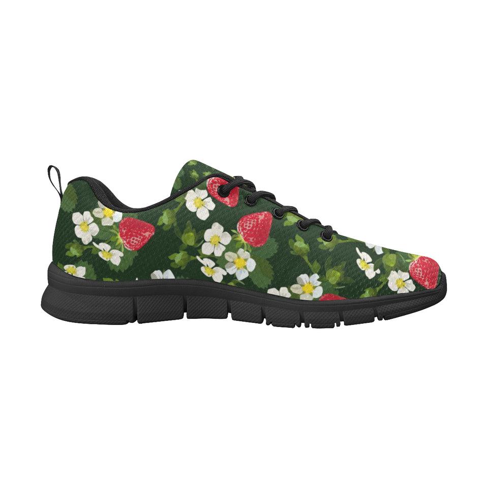 Strawberry Pattern Background Men's Sneakers Black