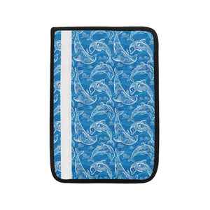 Dolphin Tribal Blue Pattern Car Seat Belt Cover