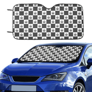 Canabis Marijuana Weed Pattern Print Design 04 Car Sun Shade