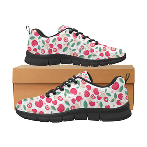 Cherry Heart Pattern Men's Sneakers Black