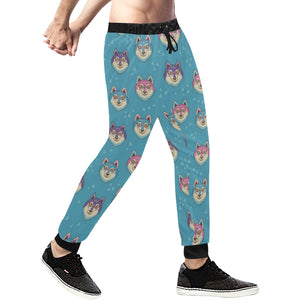 Siberian Husky Head Pattern Unisex Casual Sweatpants