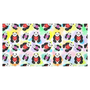 Panda Cute Heart Pattern Tablecloth
