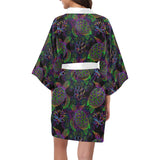 Sea Turtle Pattern Women's Short Kimono Robe