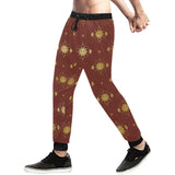 Sun Pattern Red Background Unisex Casual Sweatpants