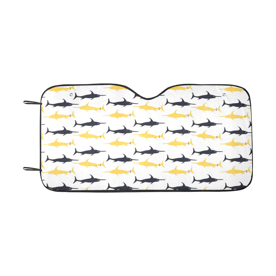 Swordfish Pattern Print Design 05 Car Sun Shade