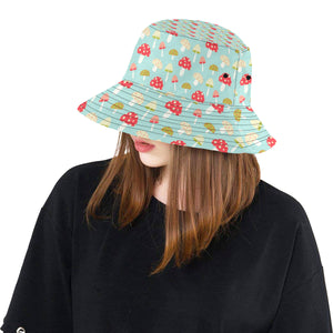 Mushroom Pattern Background Unisex Bucket Hat