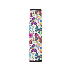 Colorful Butterfly Flower Pattern Car Seat Belt Cover