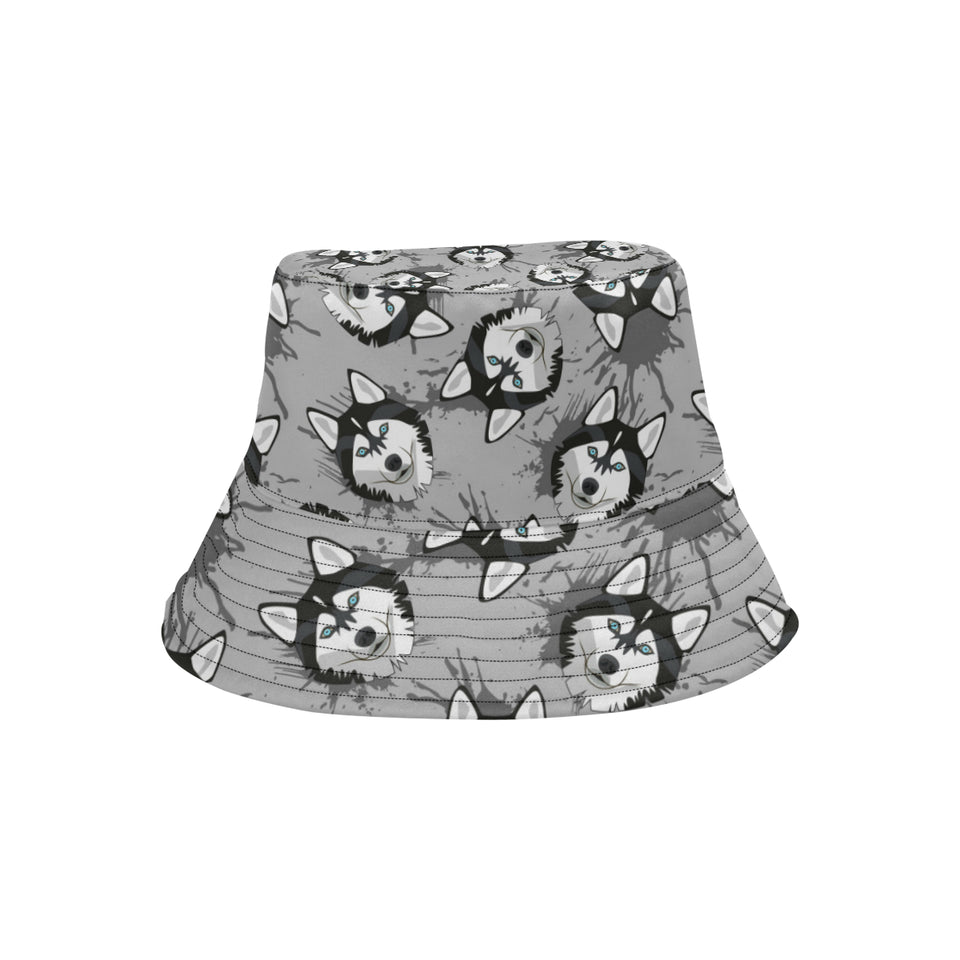 Siberian Husky Pattern Theme Unisex Bucket Hat