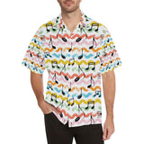 Music Notes Pattern Print Design 01 Men's All Over Print Hawaiian Shirt (Model T58)