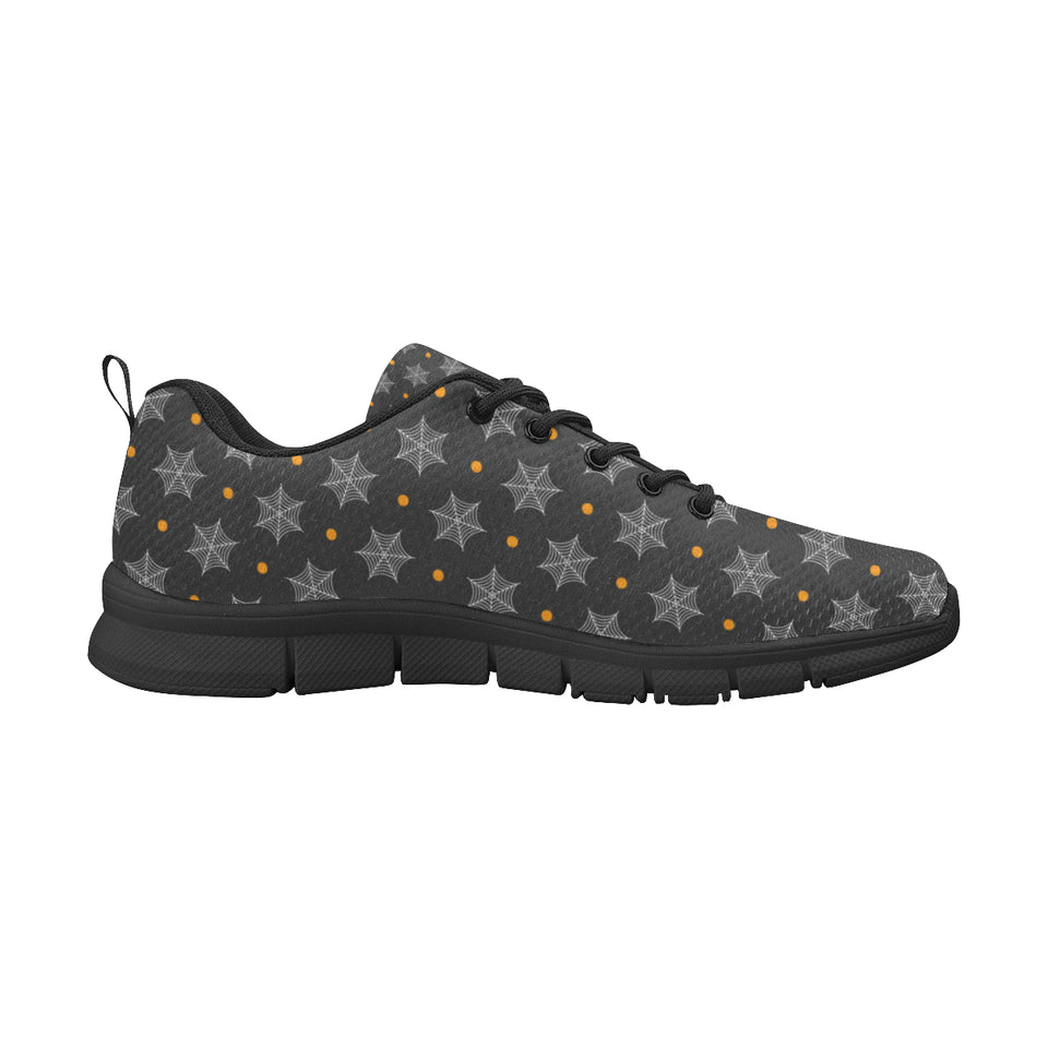 Cobweb Spider Web Pokka Dot Pattern Men's Sneakers Black