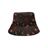 Orange Cobweb Spider Web Pattern Unisex Bucket Hat