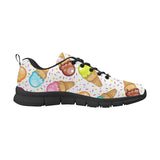 Color Ice Cream Cone Pattern Men's Sneakers Black