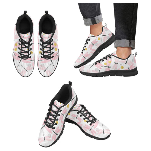 Pink Dragonfly Pattern Men's Sneakers Black