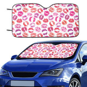 Lips Pattern Print Design 04 Car Sun Shade