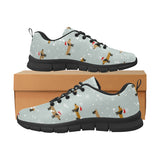 Dachshund Chirstmas Pattern Men's Sneakers Black