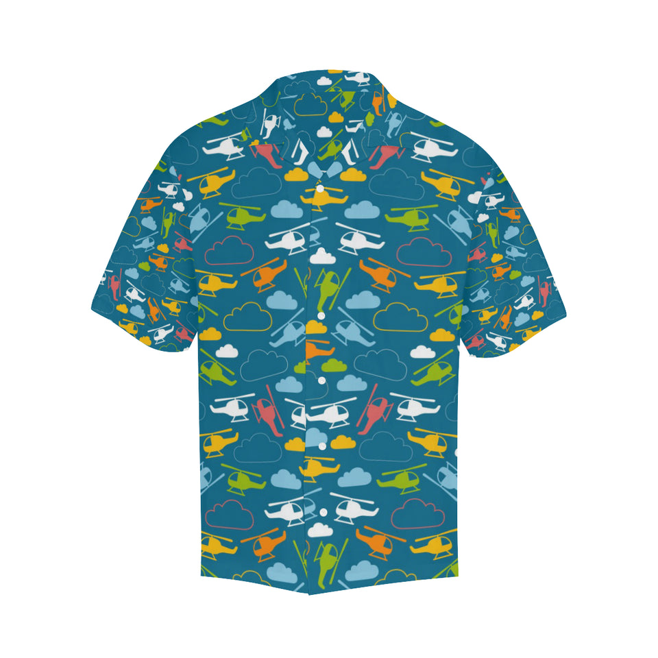 Color Helicopter Pattern Men's All Over Print Hawaiian Shirt