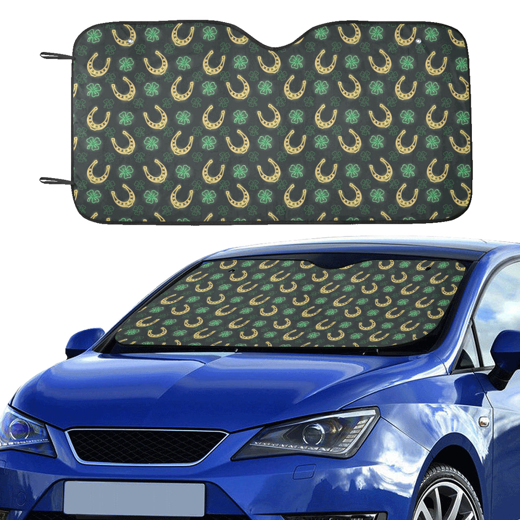 Horseshoes Pattern Print Design 04 Car Sun Shade