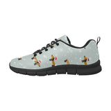 Dachshund Chirstmas Pattern Men's Sneakers Black