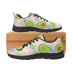 Avocado Pattern Theme Men's Sneakers Black