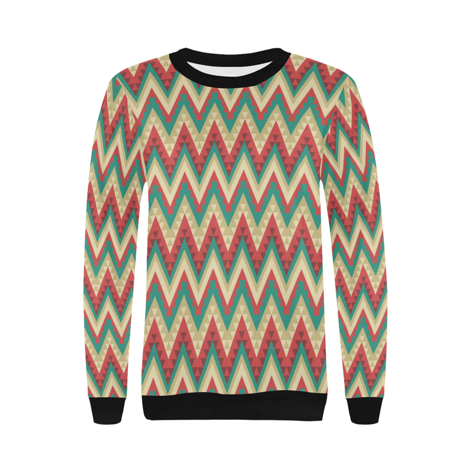 Zigzag Chevron Pattern Women's Crew Neck Sweatshirt