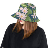 Lotus Waterlily Pattern background Unisex Bucket Hat