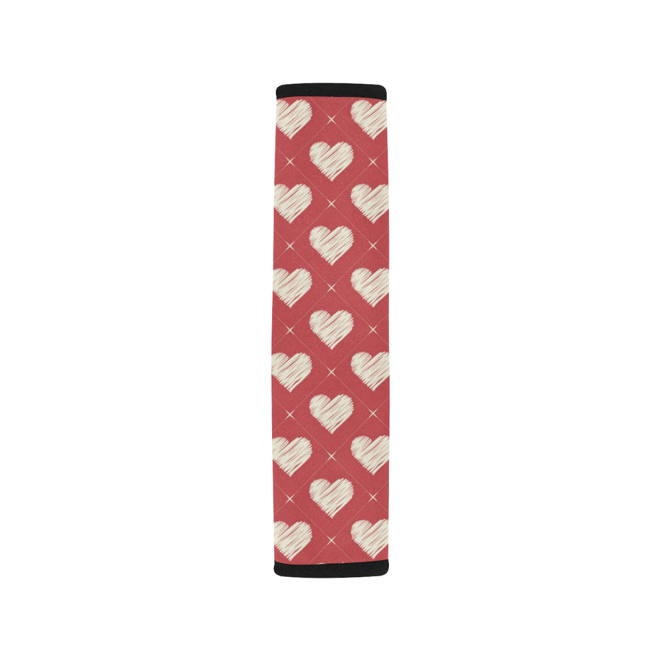 Heart Red Pattern Car Seat Belt Cover