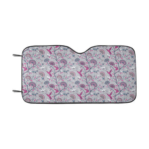 Hummingbird Pattern Print Design 04 Car Sun Shade