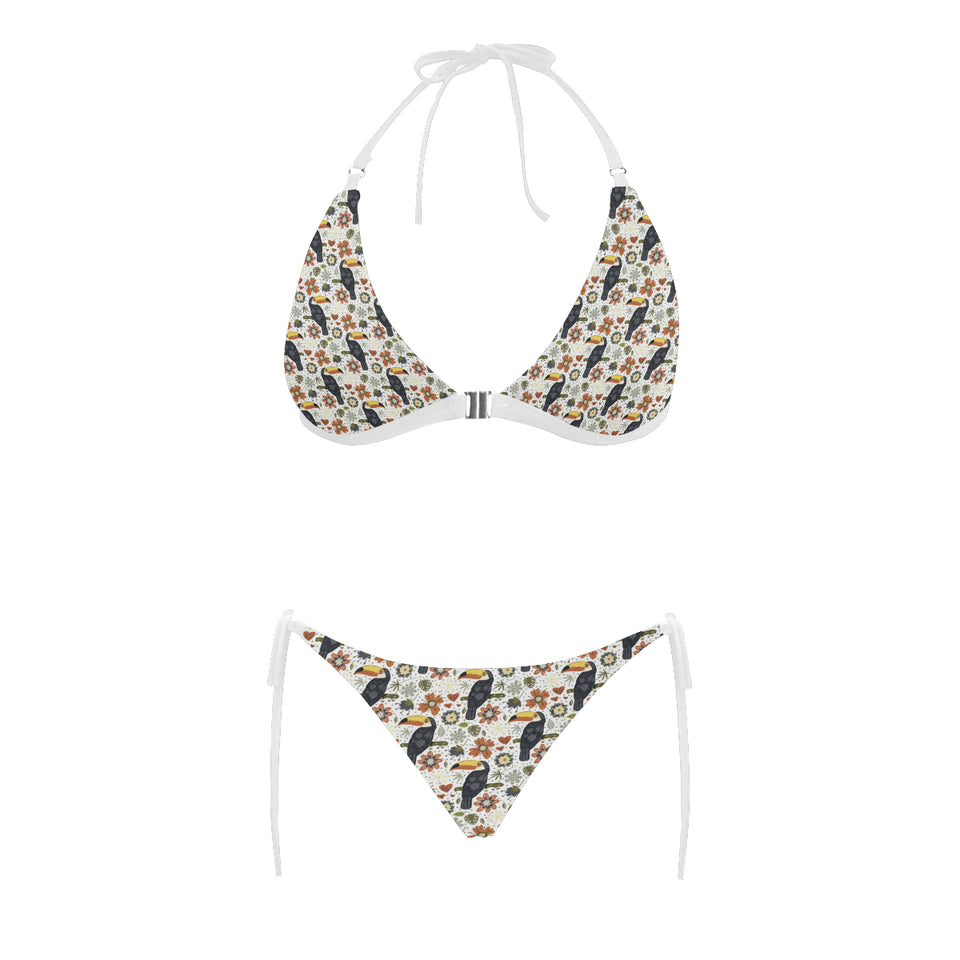 Toucan Flower Pattern Sexy Bikinis Two-Pieces Swimsuits