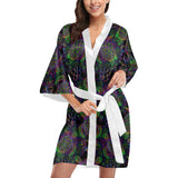 Sea Turtle Pattern Women's Short Kimono Robe