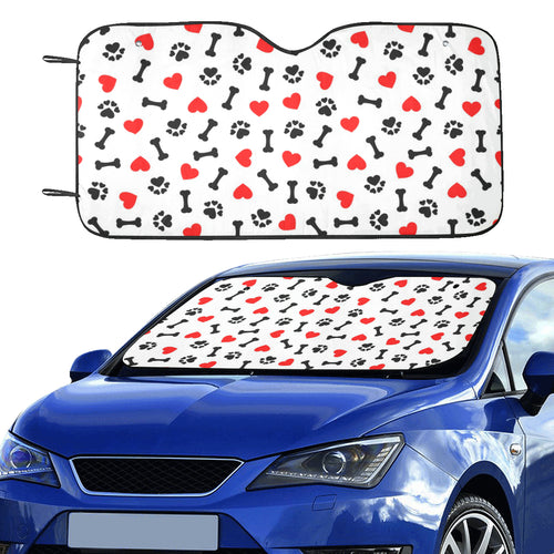 Dog Paws Pattern Print Design 01 Car Sun Shade