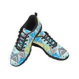 Shark Head Pattern Men's Sneakers Black