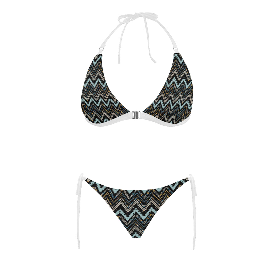 Zigzag African Afro Dashiki Adinkra Kente Sexy Bikinis Two-Pieces Swimsuits