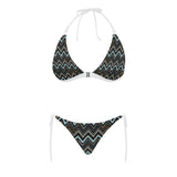 Zigzag African Afro Dashiki Adinkra Kente Sexy Bikinis Two-Pieces Swimsuits